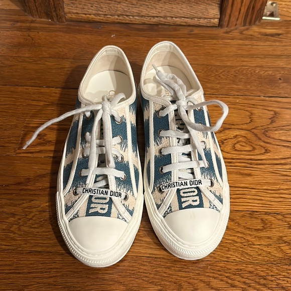 Dior Walk’n’Sneaker Deep Ocean Canvas Sneaker Size 37 - Picture 1 of 6